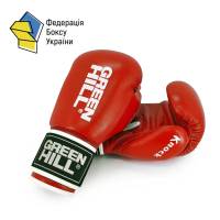 Боксерські рукавиці Green hill Рукавички KNOCK шкіра червоні